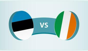 Estonia versus Irlanda, equipo Deportes competencia concepto. vector