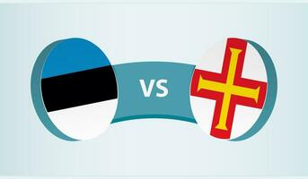 Estonia versus Guernesey, equipo Deportes competencia concepto. vector