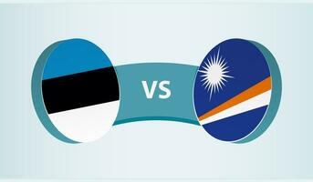 Estonia versus Marshall islas, equipo Deportes competencia concepto. vector