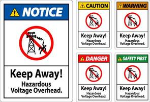 Danger Sign Hazardous Voltage Overhead - Keep Away vector