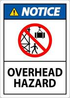 Notice Sign Overhead Hazard vector