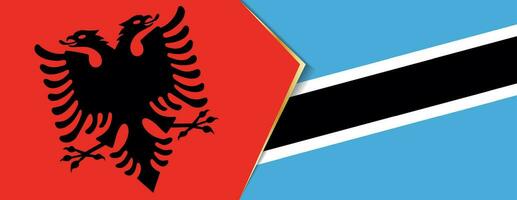 Albania and Botswana flags, two vector flags.