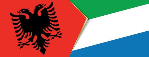 Albania y sierra leona banderas, dos vector banderas