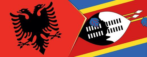 Albania y Swazilandia banderas, dos vector banderas