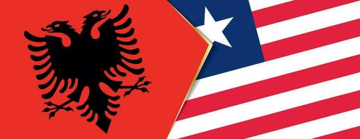 Albania y Liberia banderas, dos vector banderas