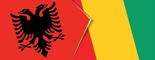 Albania and Guinea flags, two vector flags.