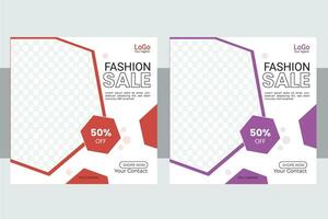 Fashion Sale Social Media Post  design template. vector