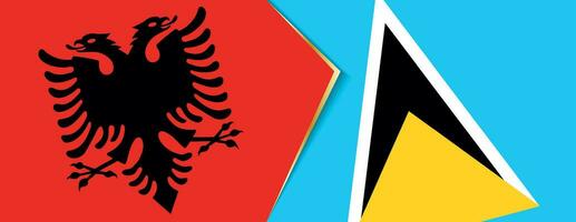 Albania and Saint Lucia flags, two vector flags.