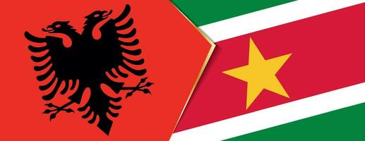 Albania y Surinam banderas, dos vector banderas