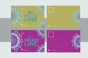 Modern Post Card Design Template. vector