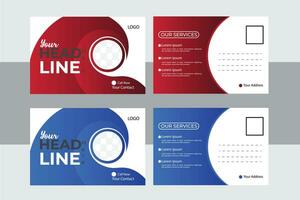 Modern Post Card Design Template. vector