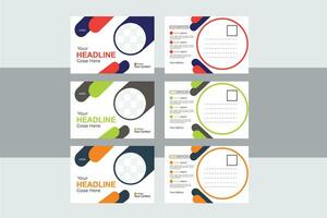 Corporate Post card design template. vector