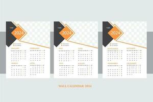 Calendar Design Template For 2024 vector