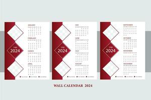 Calendar Design Template For 2024 vector