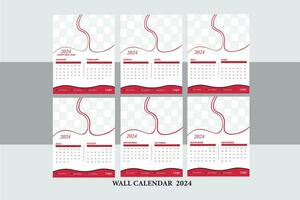 Calendar Design Template For 2024 vector