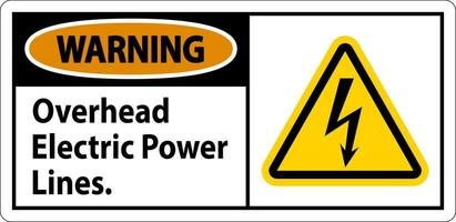 Warning Sign Overhead Electric Power Lines vector