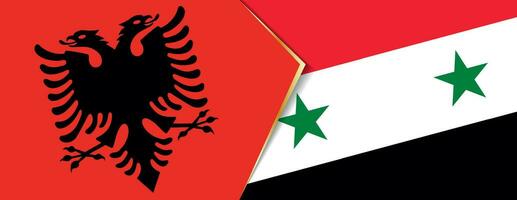 Albania y Siria banderas, dos vector banderas