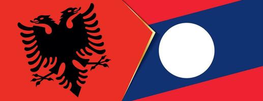 Albania and Laos flags, two vector flags.