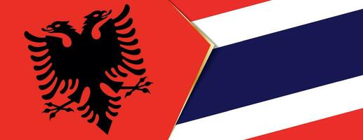 Albania y Tailandia banderas, dos vector banderas