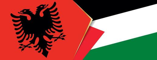 Albania y Palestina banderas, dos vector banderas