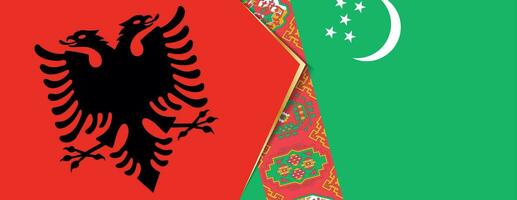 Albania y Turkmenistán banderas, dos vector banderas