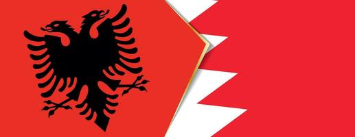 Albania and Bahrain flags, two vector flags.