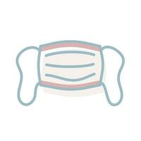 Vector isolated flat illustration of Face mask or Dentist mask. One element on white background