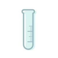 Empty Laboratory test-tube with scale illustration. Isolated vector flat element of Lab diagnostics and Chemical research