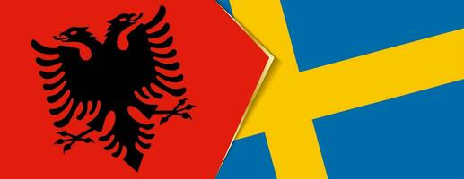 Albania and Sweden flags, two vector flags.