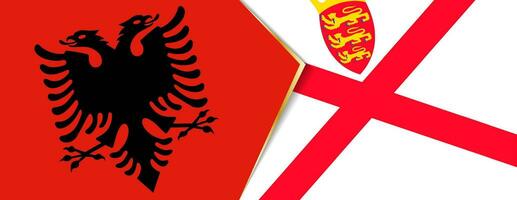 Albania and Jersey flags, two vector flags.