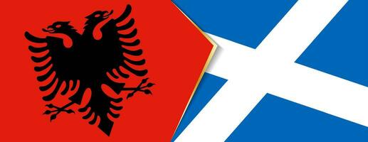 Albania y Escocia banderas, dos vector banderas