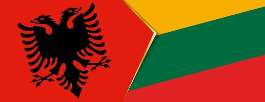Albania and Lithuania flags, two vector flags.