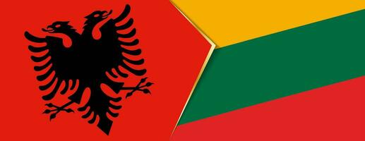 Albania and Lithuania flags, two vector flags.