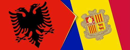 Albania and Andorra flags, two vector flags.