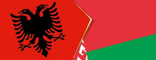 Albania and Belarus flags, two vector flags.