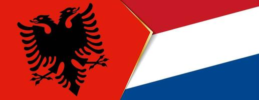 Albania and Netherlands flags, two vector flags.