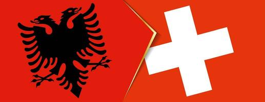 Albania and Switzerland flags, two vector flags.