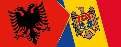 Albania y Moldavia banderas, dos vector banderas