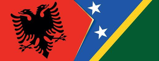 Albania and Solomon Islands flags, two vector flags.