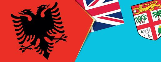 Albania and Fiji flags, two vector flags.