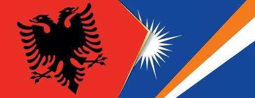 Albania and Marshall Islands flags, two vector flags.