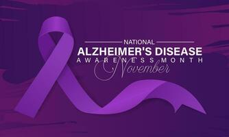 Alzheimer enfermedad conciencia mes es observado cada año en noviembre. fiesta concepto. fondo, bandera, tarjeta, póster, modelo. vector ilustración. vector modelo.