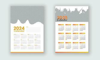 Calendar 2024, 2025  vector calendar design set. The week starts on Sunday or Wall calendars in a minimalist style