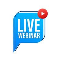 Live Webinar Button, icon, stamp logo Vector illustration