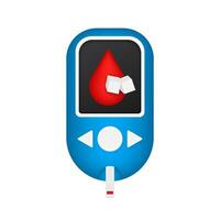 Blood glucose meter level test. Diabetes glucometer. Abstract concept graphic web banner element. Vector illustration