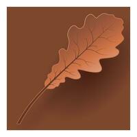 Vector autumn paper cut 3d oak leaf with shadow on brown background. Fall cut out design elements for presentation, banner, cover, web, flyer, card, sale, poster, slide and social media