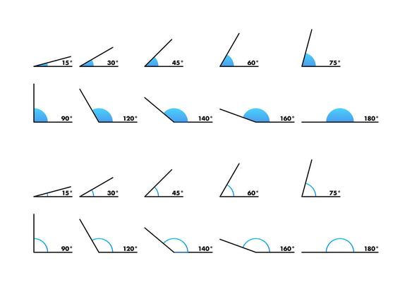 Flat image with angle degree for concept design. Flat illustration.