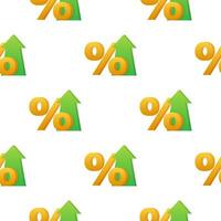 Percentage with arrow up pattern. Banking, credit, interest rate. Vector stock illustration