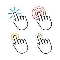 Set Hand cursor icon click. Vector stock illustration