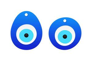 Eye shaped amulet in flat style. Superstition symbol. Traditional eye shaped amulet. Vector stock illustration